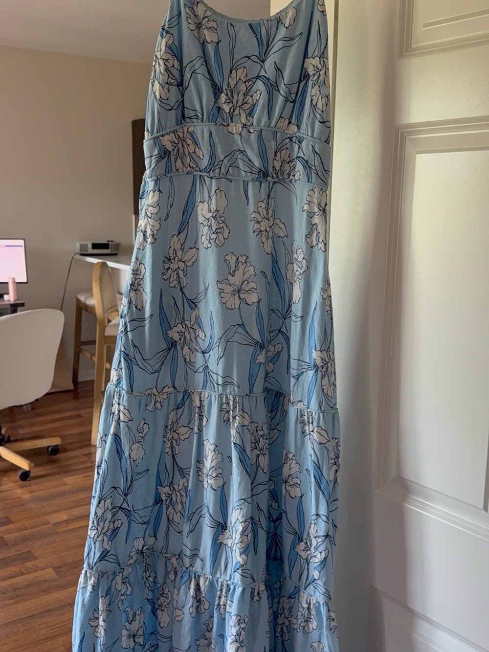 Cynthia Rowley Light Blue Floral Maxi Dress